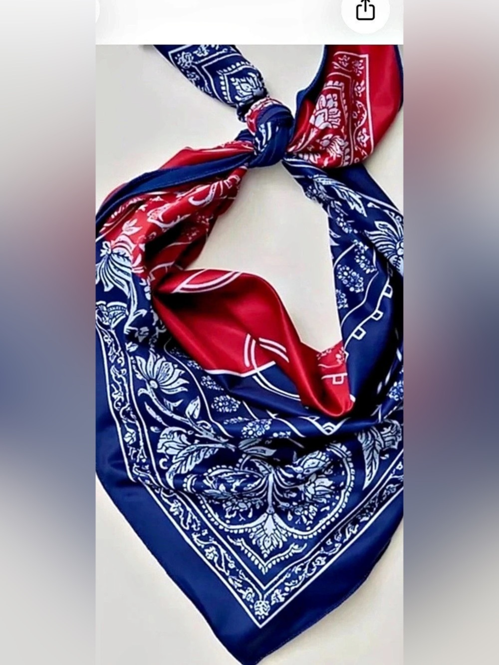 Free People Bandana Soccer Paisley Scarf in Blue & Red NWT